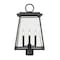 Z-Lite Broughton Outdoor Post Mount Fixture, 4-Light, 12.5 In.W x 22.5 In.H, Black/Clear Beveled 521PHBR-BK - alternate 5